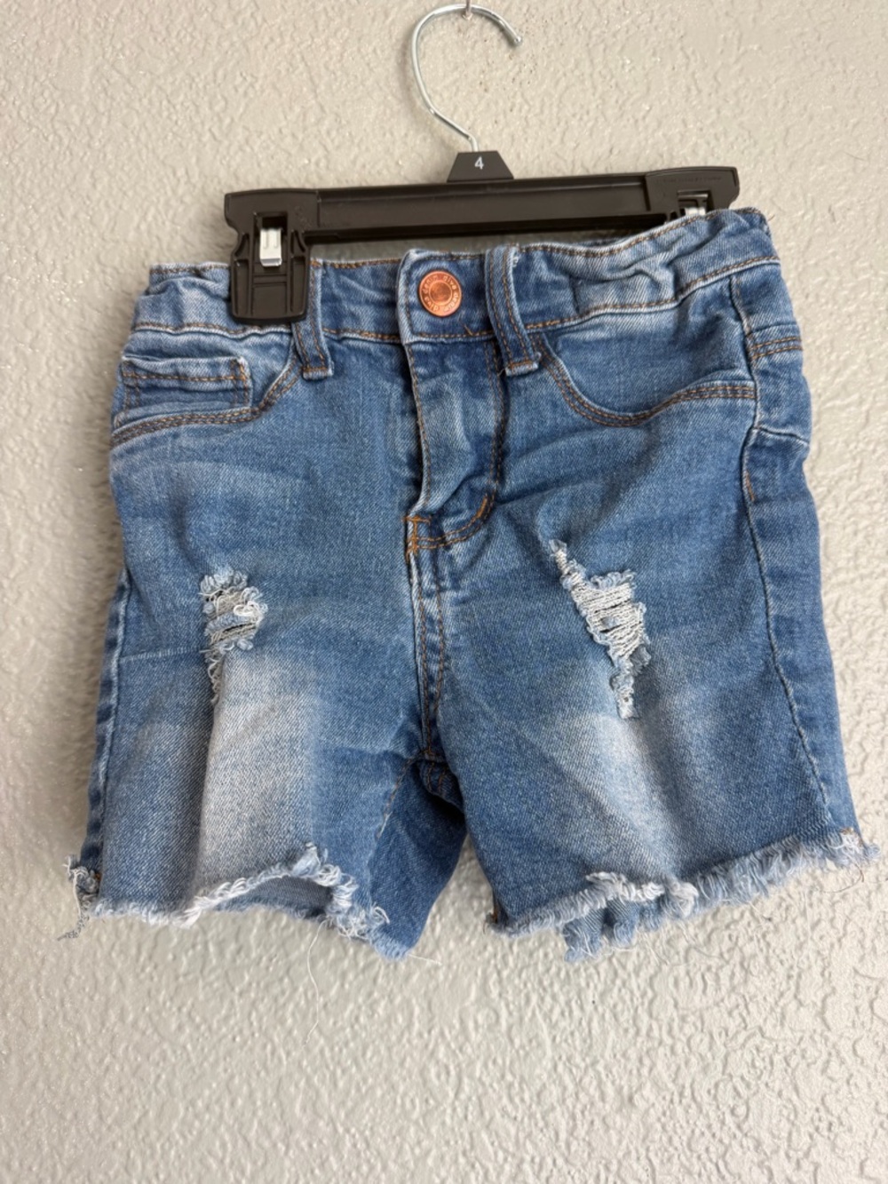 Girls' Blue Distressed Denim Shorts